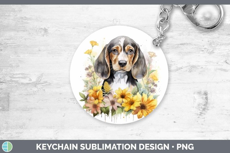GorgeousFloral Dog Keychain design.