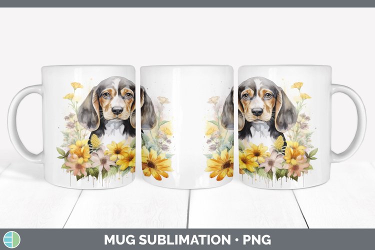 GorgeousFloral Dog Mug Wrap design.