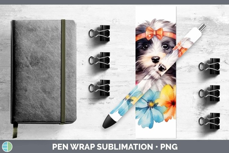 Floral Dog Havanese Dog Pen Wrap Sublimation Epoxy Pen Desig