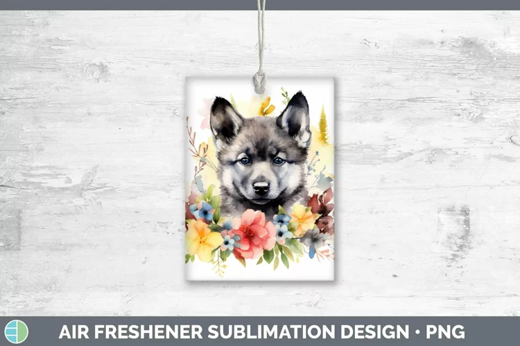 Floral Dog Norwegian Elkhound Dog Air Freshener Sublimation