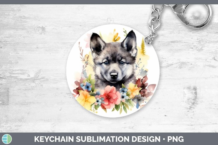 GorgeousFloral Dog Keychain design.