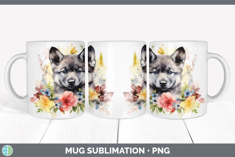 GorgeousFloral Dog Mug Wrap design.