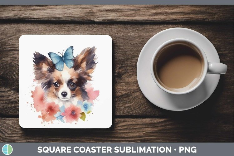 GorgeousFloral Dog Square Coaster design.