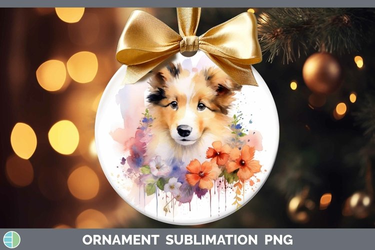 GorgeousFloral Dog Ornament design.
