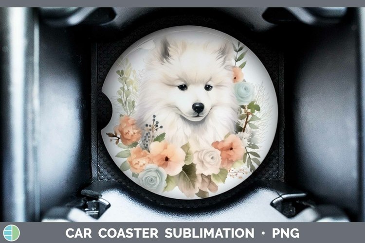 GorgeousFloral Dog Car Coaster design.