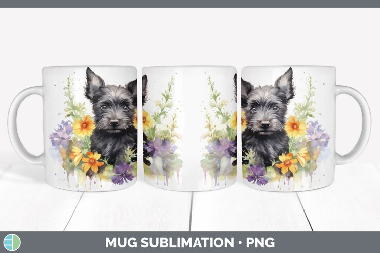 GorgeousFloral Dog Mug Wrap design.