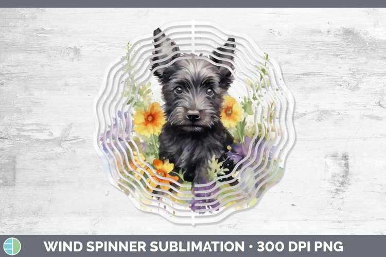 GorgeousFloral Dog Wind Spinner design.