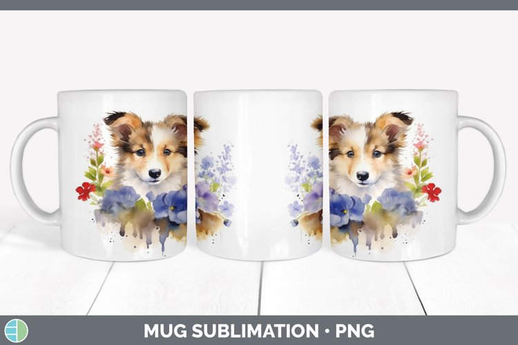 GorgeousFloral Dog Mug Wrap design.