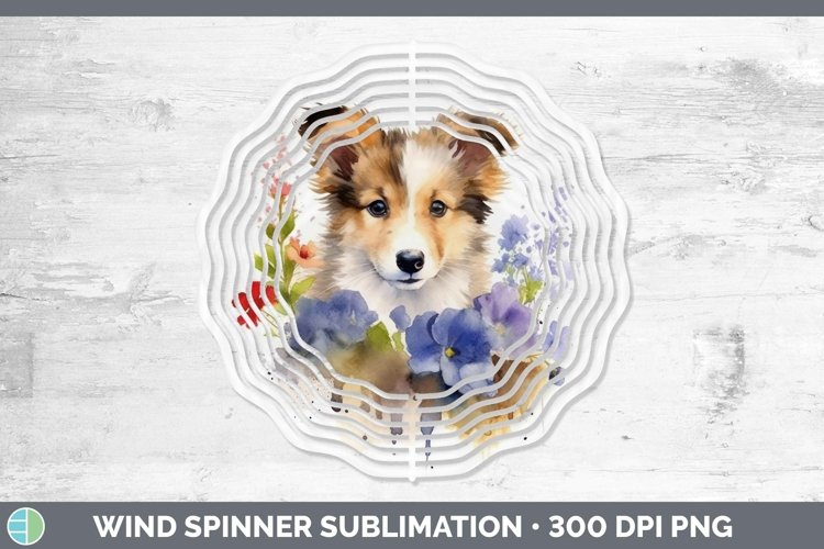 GorgeousFloral Dog Wind Spinner design.