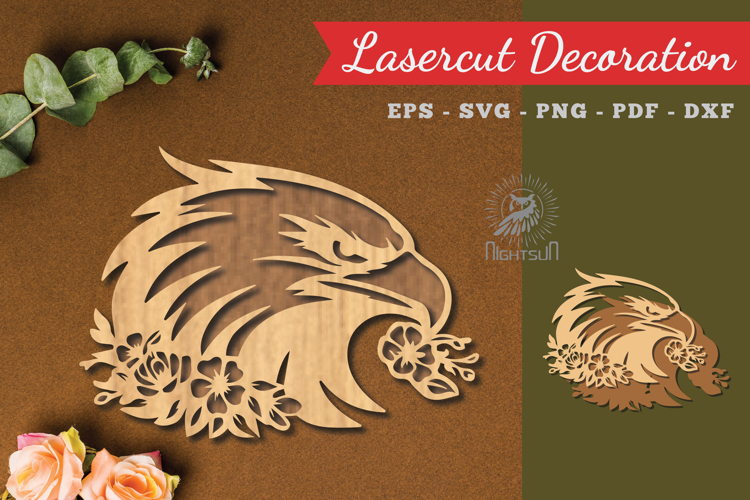 Floral Eagle Lasercut Decoration