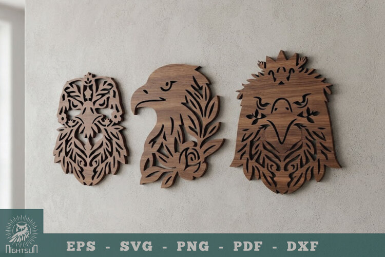 Floral Eagle Lasercut Wall Decor example image 1