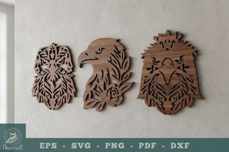 Floral Eagle Lasercut Wall Decor