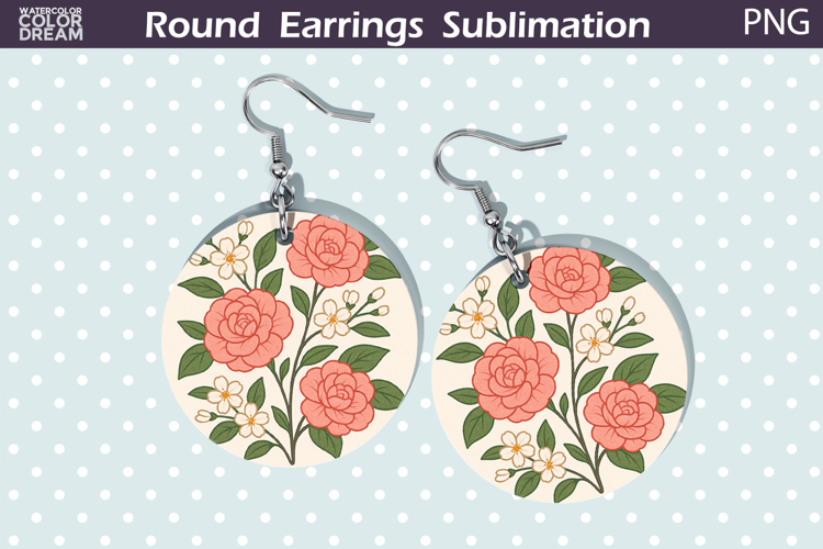 Spring Floral Round Earrings | Vintage Flowers Earrings