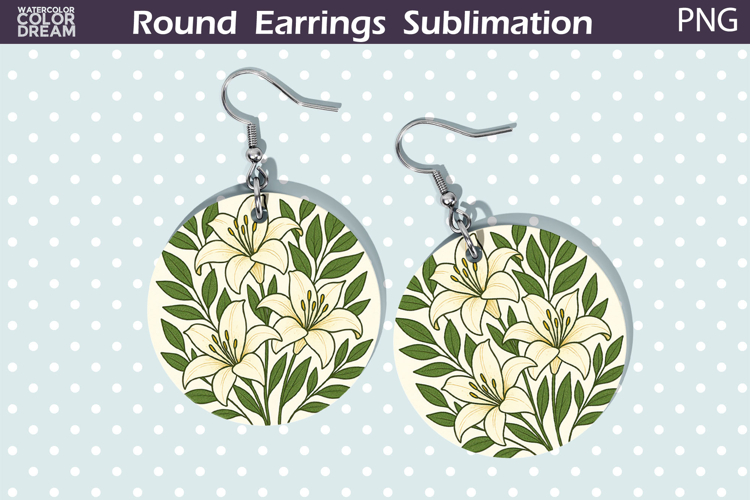 lily Floral Round Earrings | Vintage Flowers Earrings
