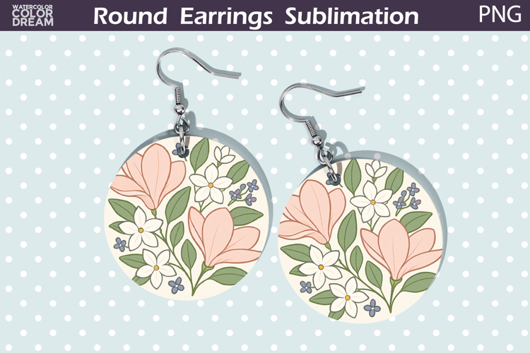 Spring Floral Round Earrings | Vintage Flowers Earrings