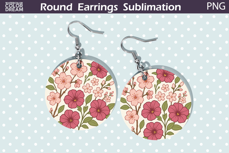 Cherry Blossom Round Earrings | Vintage Flowers Earrings