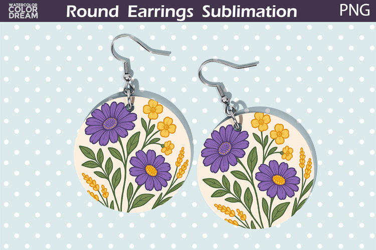 Wildflowers Round Earrings | Vintage Flowers Earrings