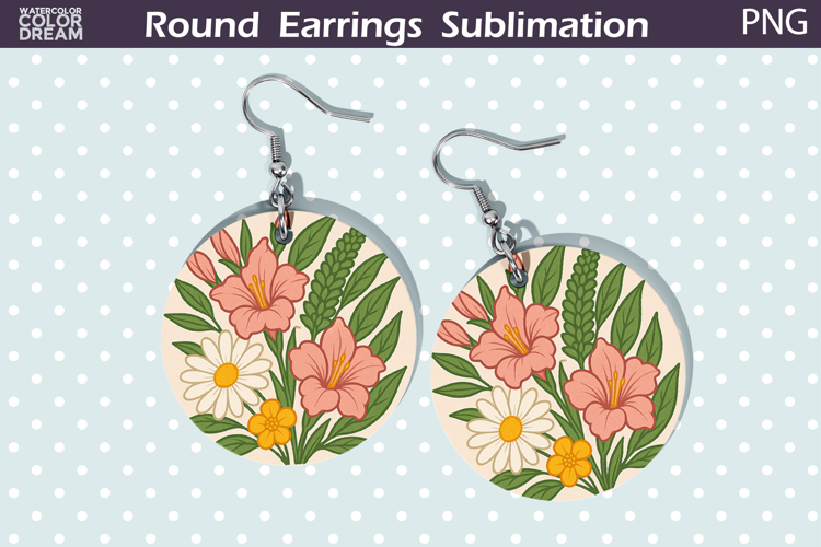 Daisy Round Earrings | Vintage Flowers Earrings