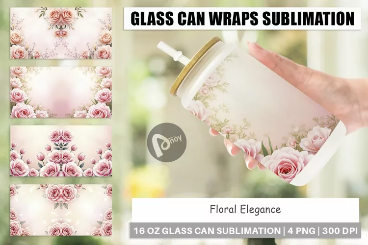 Glass Can Floral Elegance