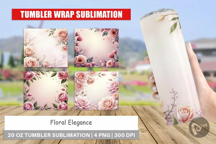 Tumbler Floral Elegance