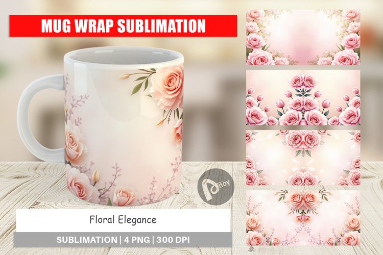 Mug Wrap Floral Elegance example image 1