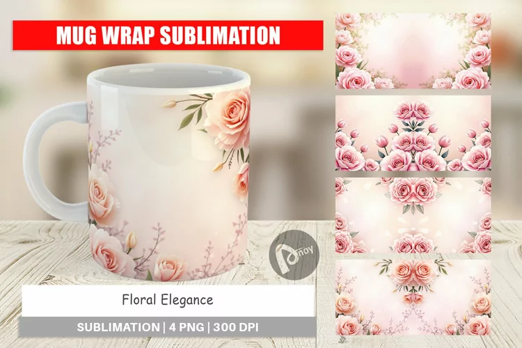 Mug Wrap Floral Elegance