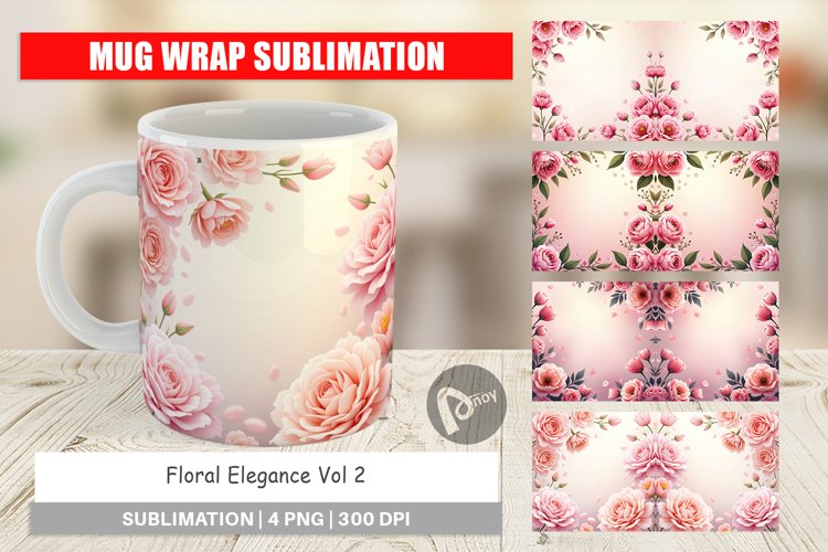 Mug Wrap Floral Elegance example image 1