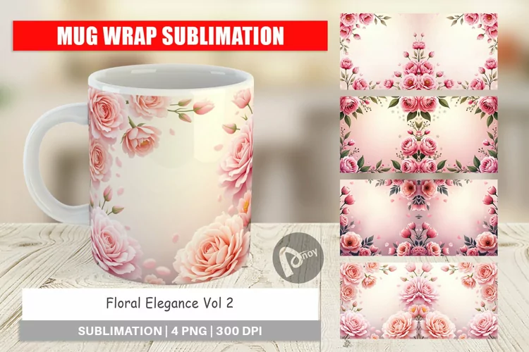 Mug Wrap Floral Elegance