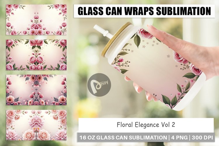 Glass Can Floral Elegance example image 1