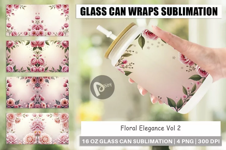 Glass Can Floral Elegance