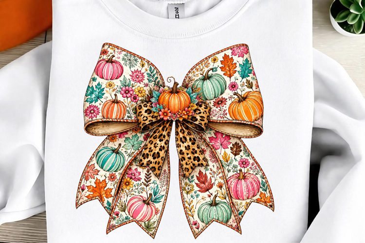 Floral Fall Pumpkin Coquette Png