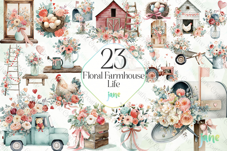 Floral Farmhouse Life Sublimation Bundle