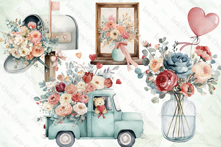 Floral Farmhouse Life Clipart