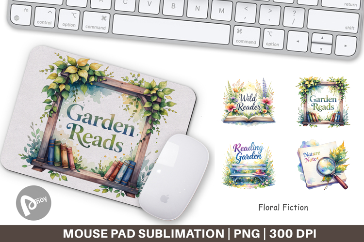 Floral Reading Quotes Mouse Pad