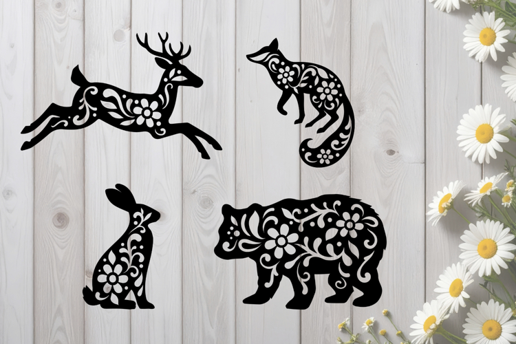 Floral Forest Animals SVG