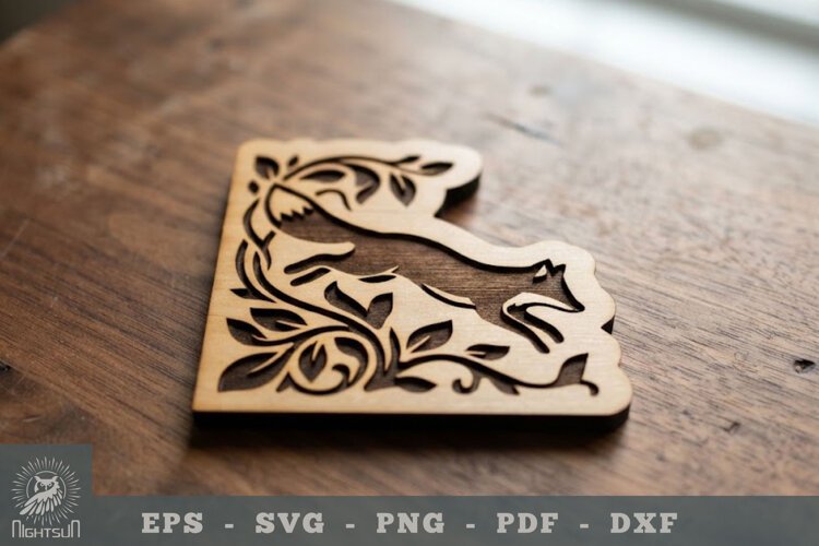 Floral Fox Lasercut Corner 1 example image 1