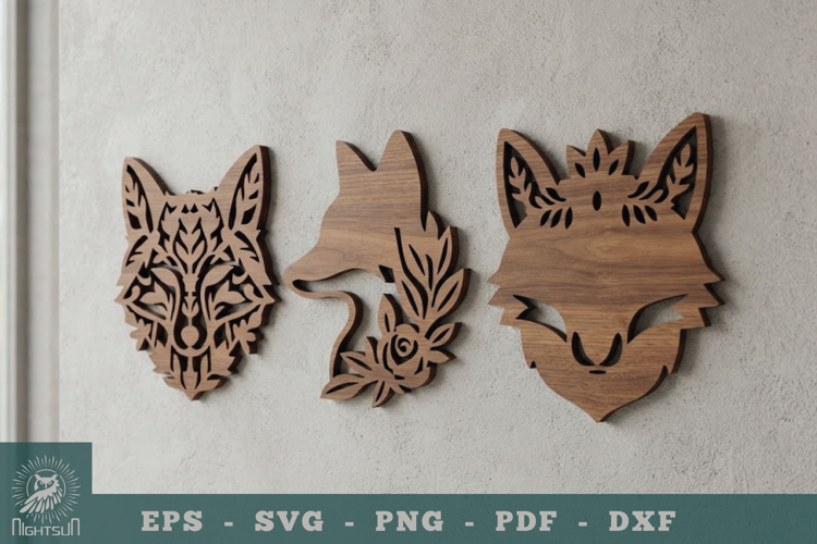 Floral Fox Lasercut Wall Decor