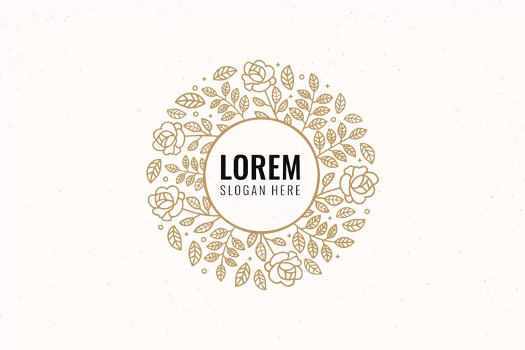 Floral Frame Vintage Monogram Logo Template
