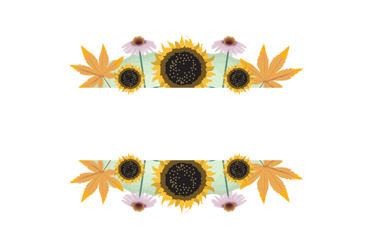 Floral frame wreath set wedding invitation card vector