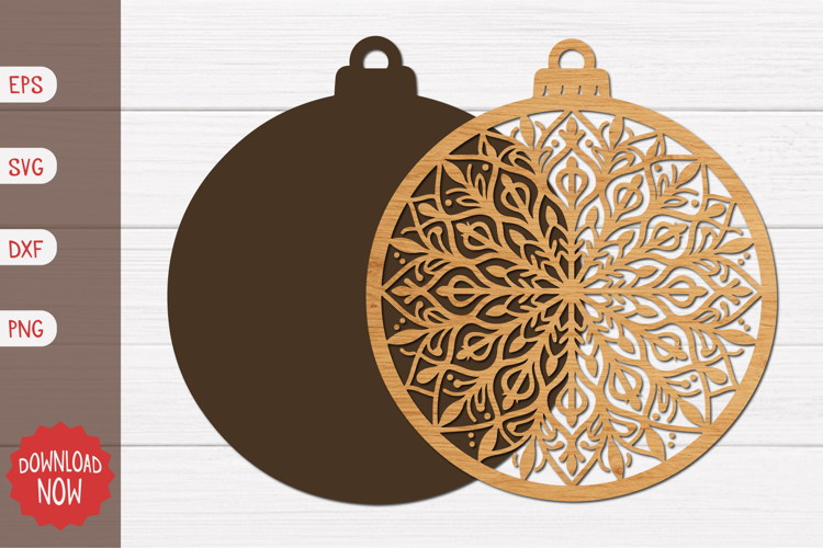 Floral Geometry Snowflake Ornament SVG