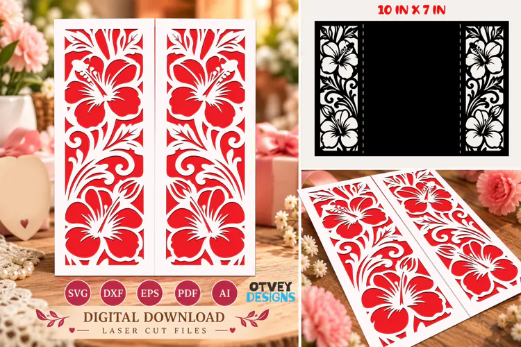 Floral Greeting card Papercut| Floral cards SVG