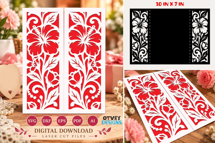 Floral Greeting card Papercut| Floral cards SVG