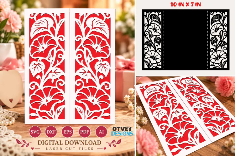 Floral Greeting card Papercut| Floral cards SVG
