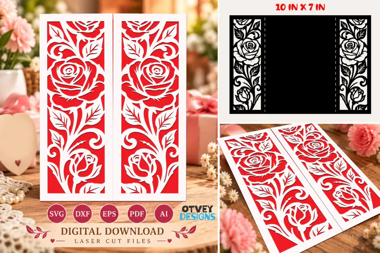 Floral Greeting card Papercut| Floral cards SVG