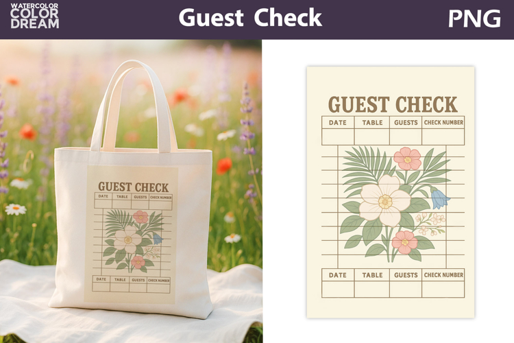 Vintage Tropical Floral Guest Check | Junk Journal Printable