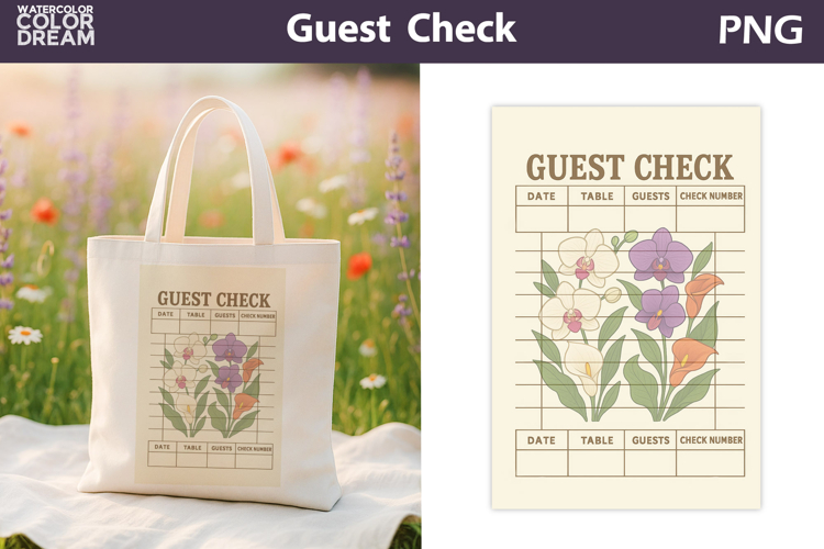 Vintage Orchid Guest Check | Junk Journal Printable