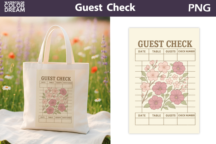 Vintage Cherry Blossom Guest Check | Junk Journal Printable