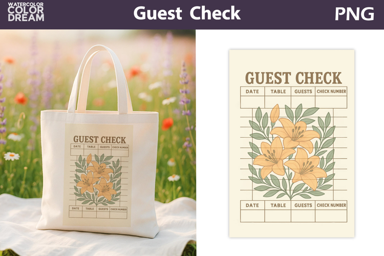 Vintage Lilly Guest Check | Junk Journal Printable