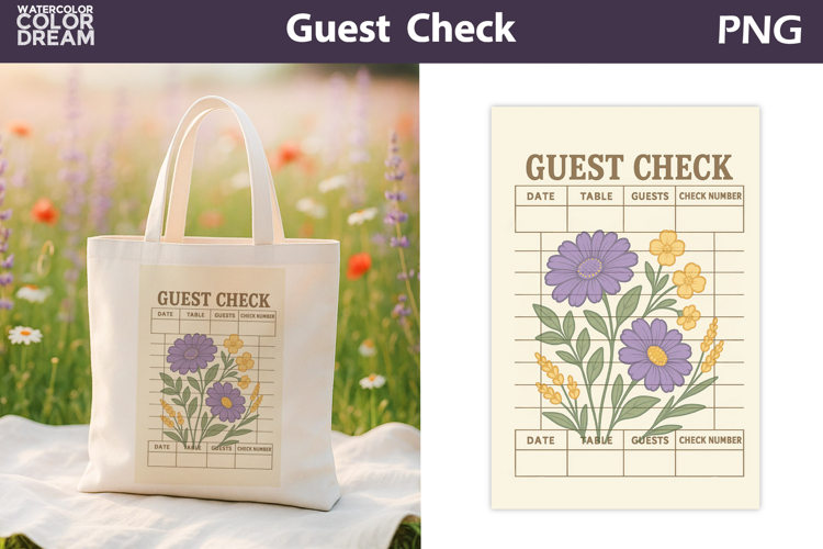 Vintage Wildflowers Guest Check | Junk Journal Printable
