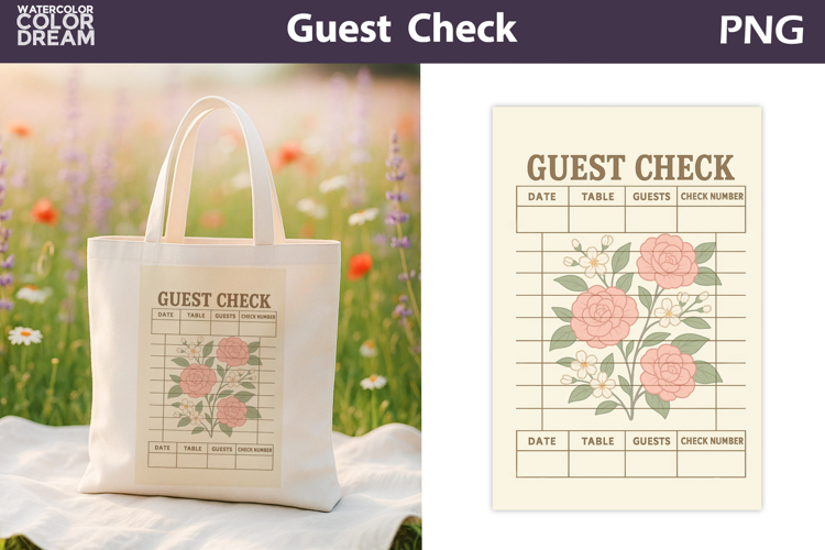 Vintage Floral Guest Check | Junk Journal Printable